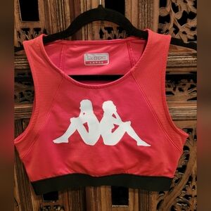 Kappa Kombat Active Red and Black Sports Bra, Size Large